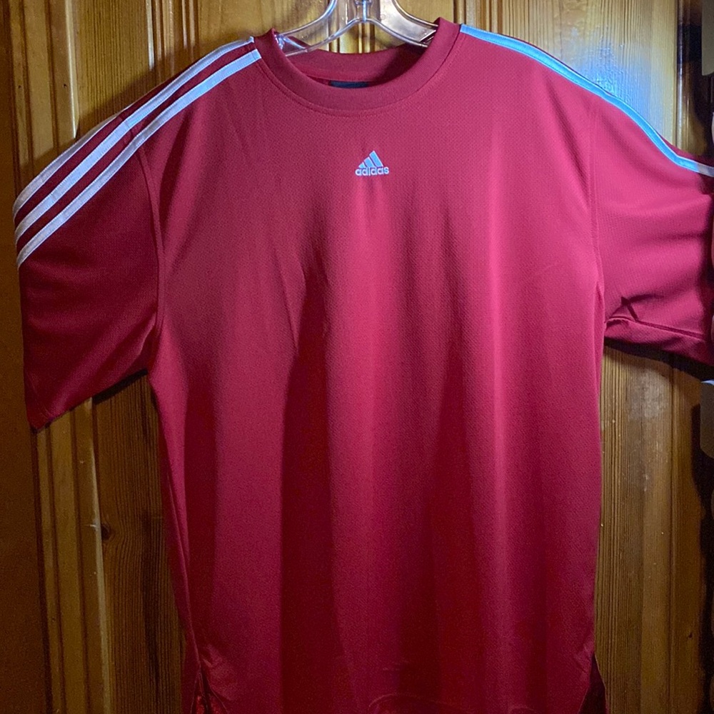 Adidas University Red Basketball Performance T-Shirt